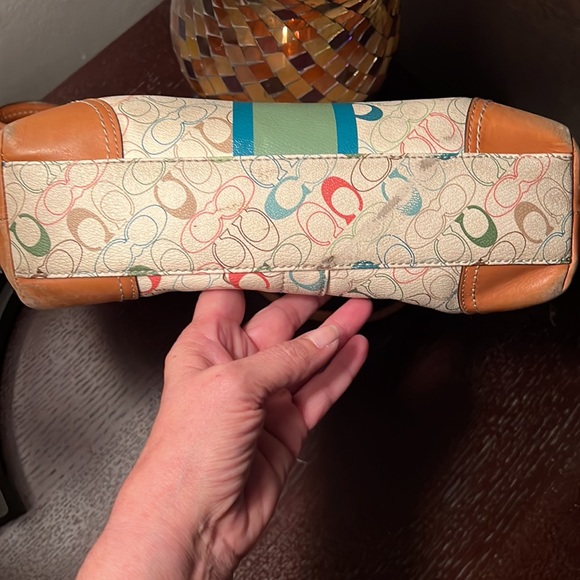 COACH  MULTICOLOR CHELSEA HERITAGE STRIPED SIGNATURE TOTE - Picture 17 of 17